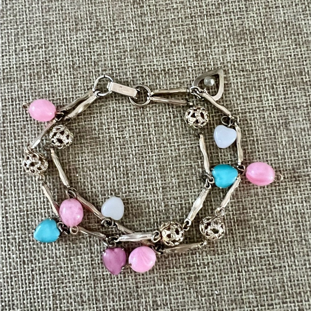 Coro Vintage Multicolor Heart Bracelet
